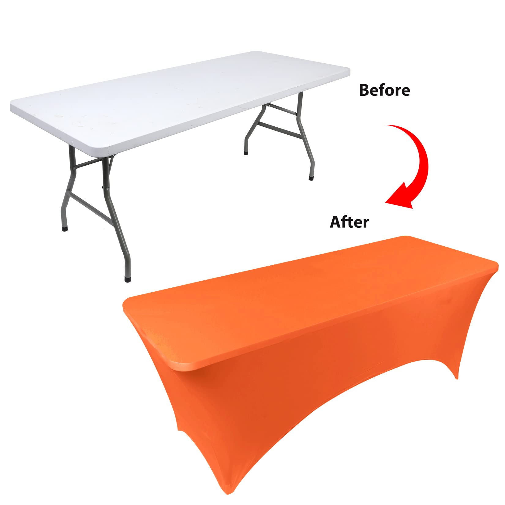 BDDC tablecloth pockets accommodate table legs for a flat wind-resistant display.