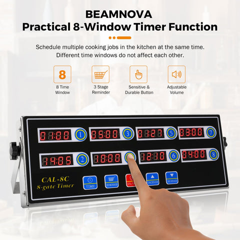 BEAMNOVA 8-channel timer side angle showing compact footprint