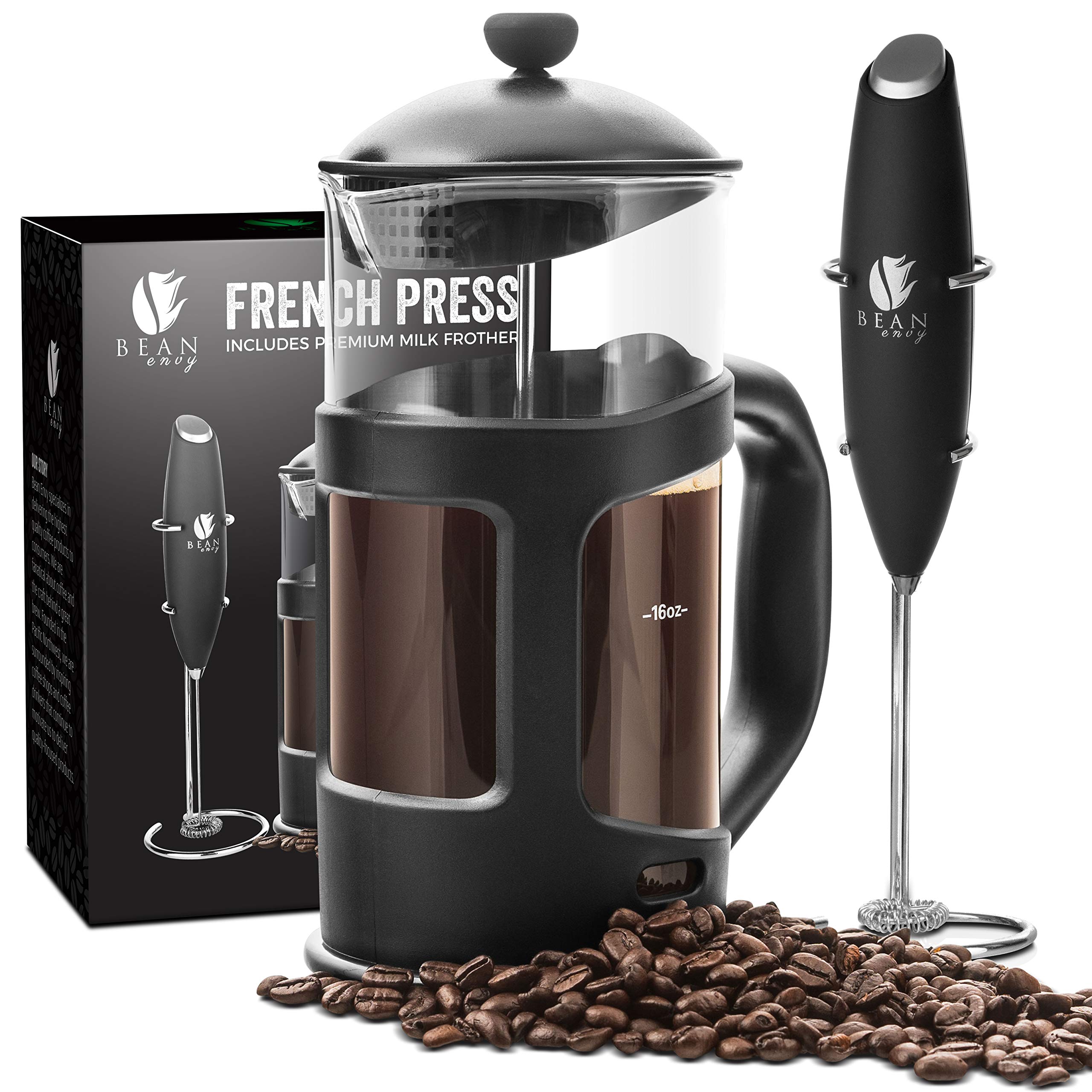 Bean Envy Milk Frother creates creamy foams for lattes and cappuccinos.