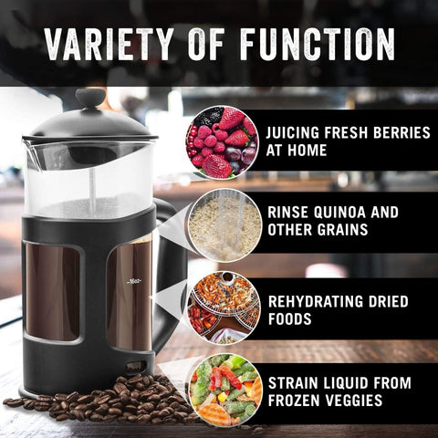 Bean Envy stainless steel stand keeps the set elevated on counters.