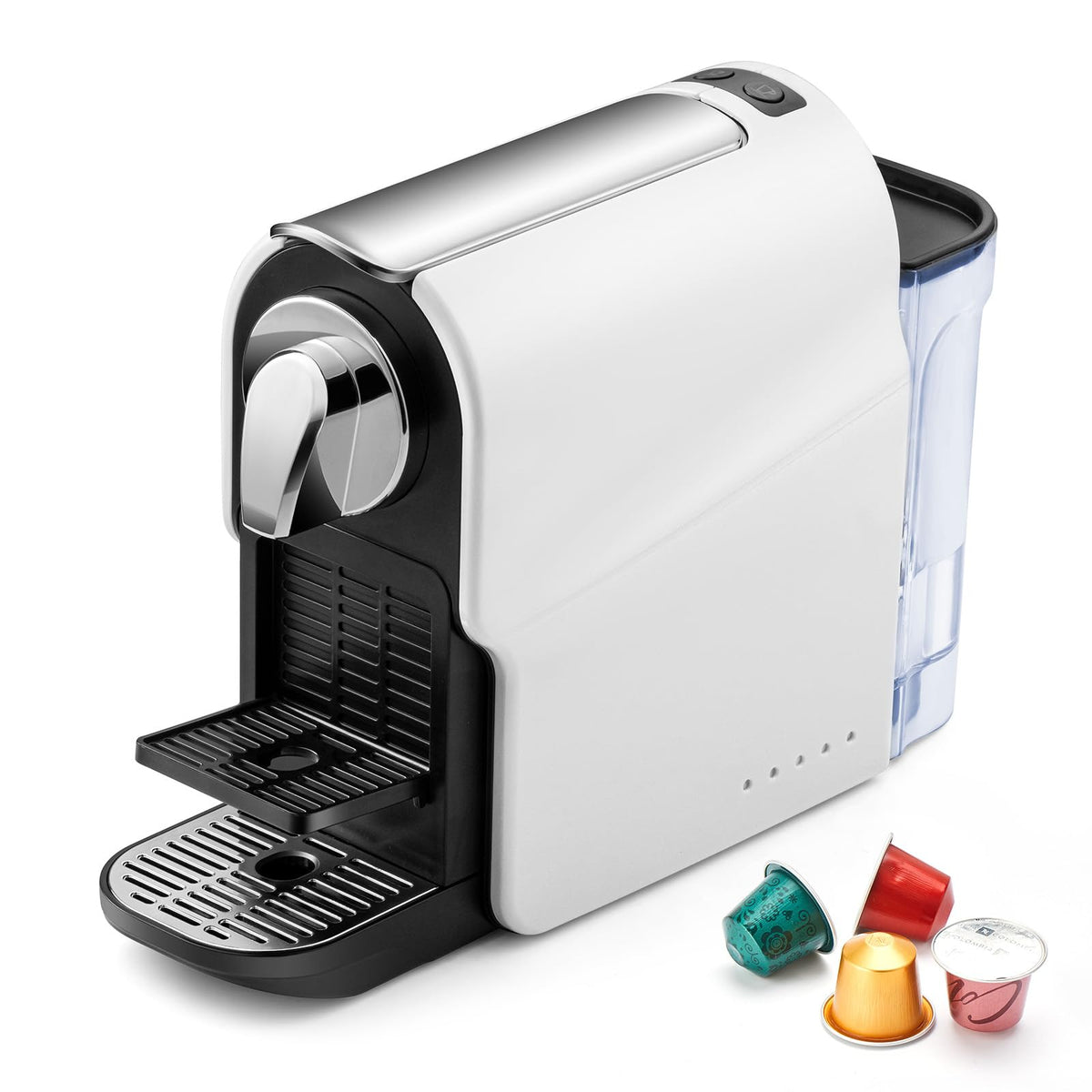 Beanglass espresso pod machine with compact design for small kitchens.
