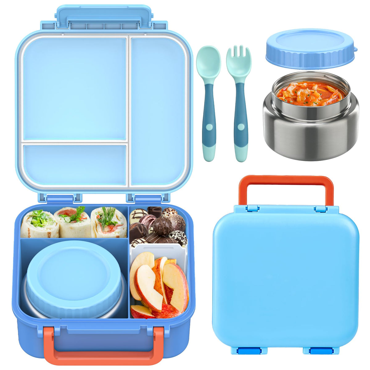 BEAQUEE Bento Box for kids with four compartments keeps snacks organized.