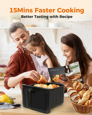 Bear air fryer temperature and timer dial for flexible cooking.