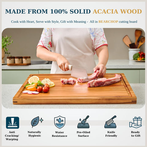 BEAR CHOP two-sided design enables versatile prep and serving options.