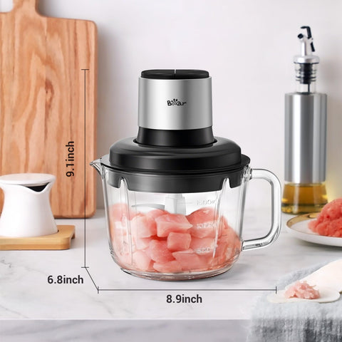 Bear Food Processor 2l capacity supports batch prep for meals and baby food