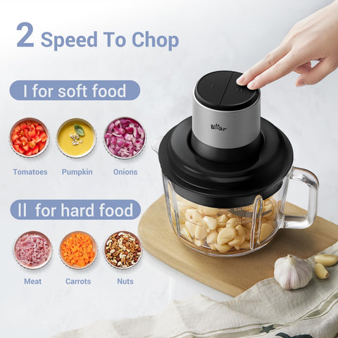 Bear Food Processor 400W motor delivers quick, consistent results in seconds