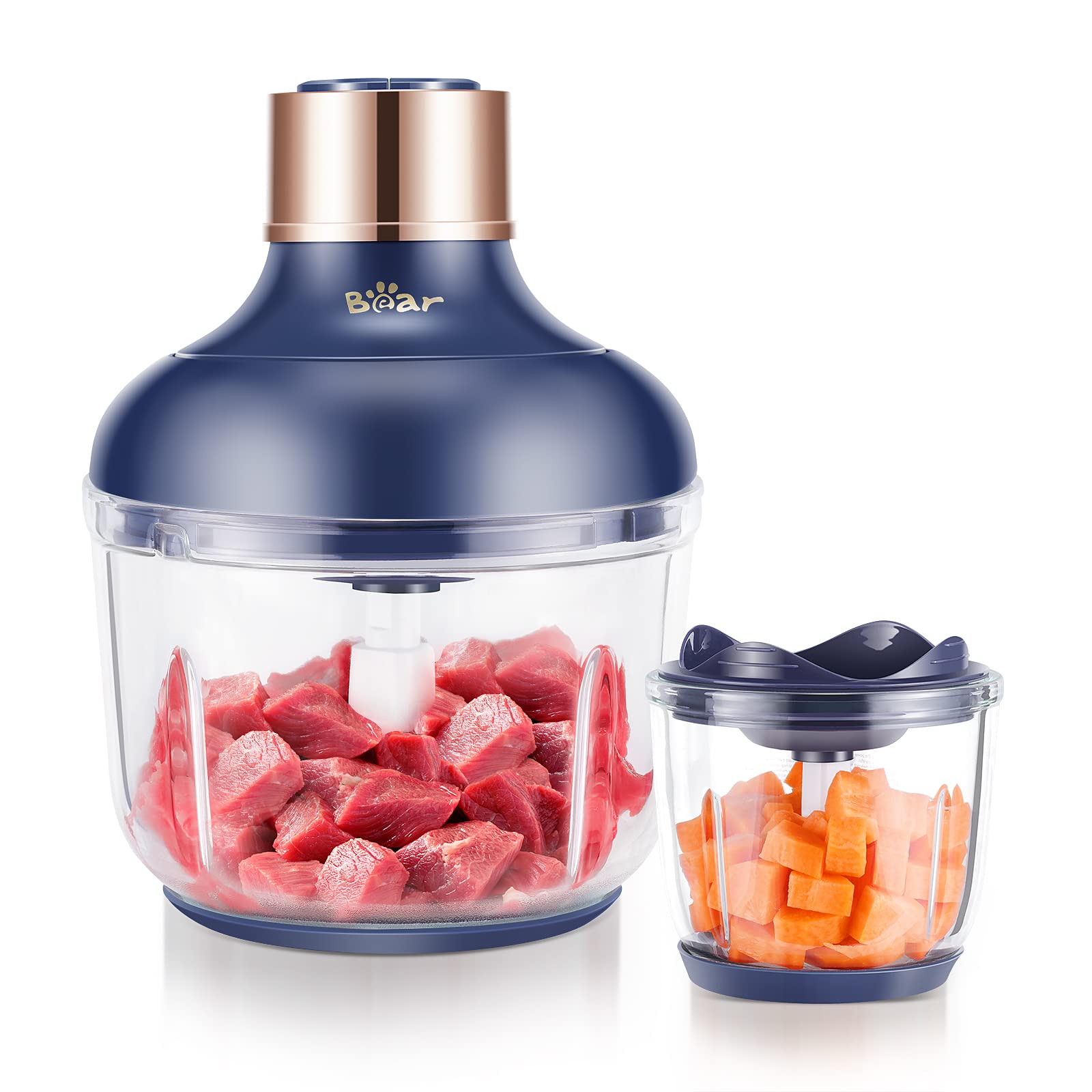 Bear Food Processor with an 8-cup glass bowl for batch chopping.