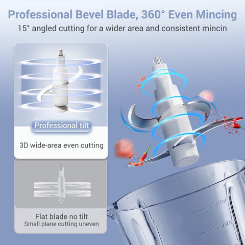 Bear Food Processor stainless steel blades designed for efficient chopping, mixing, and puréeing