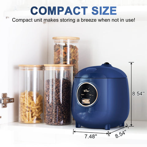 Bear Mini Rice Cooker keep-warm indicator shows when the meal is ready.