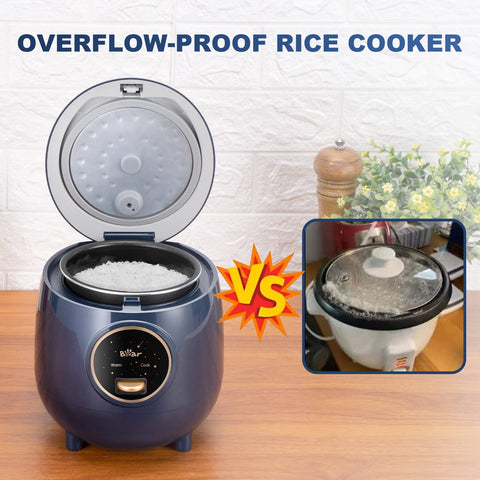 Bear Mini Rice Cooker fits neatly in a small apartment kitchen setup.