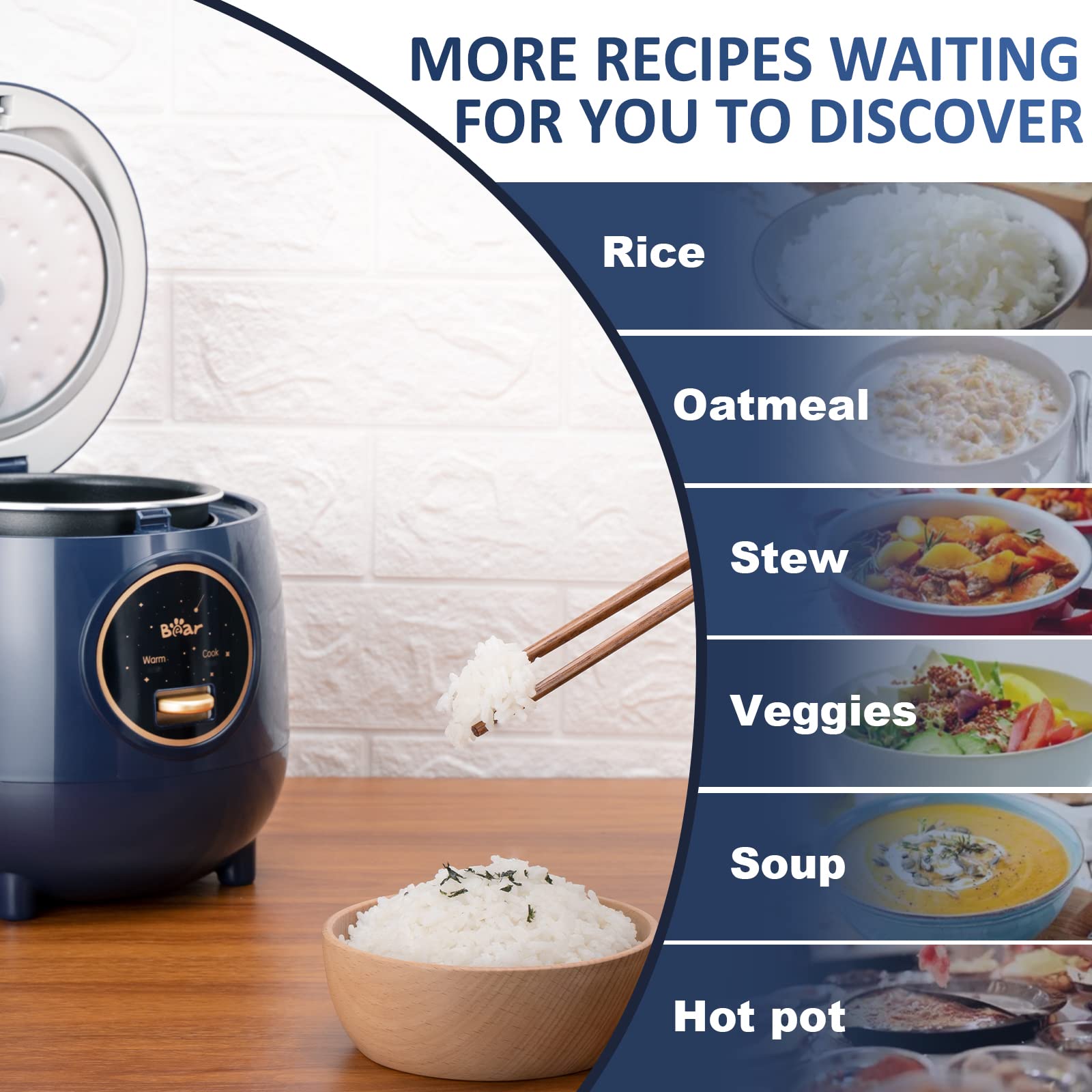 Bear Mini Rice Cooker top view highlighting control button and footprint.