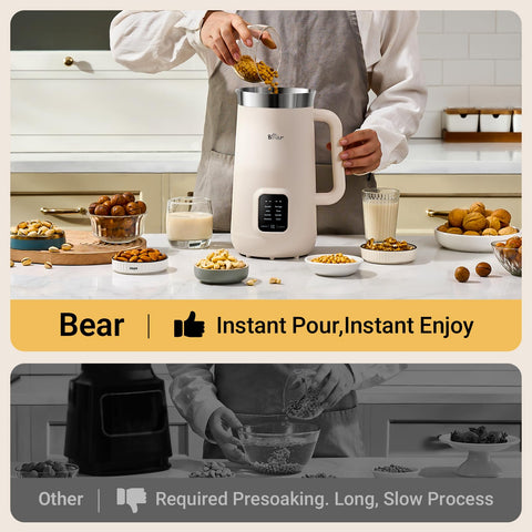 Bear Nut Milk Maker 6H keep-warm maintains ready drinks longer.