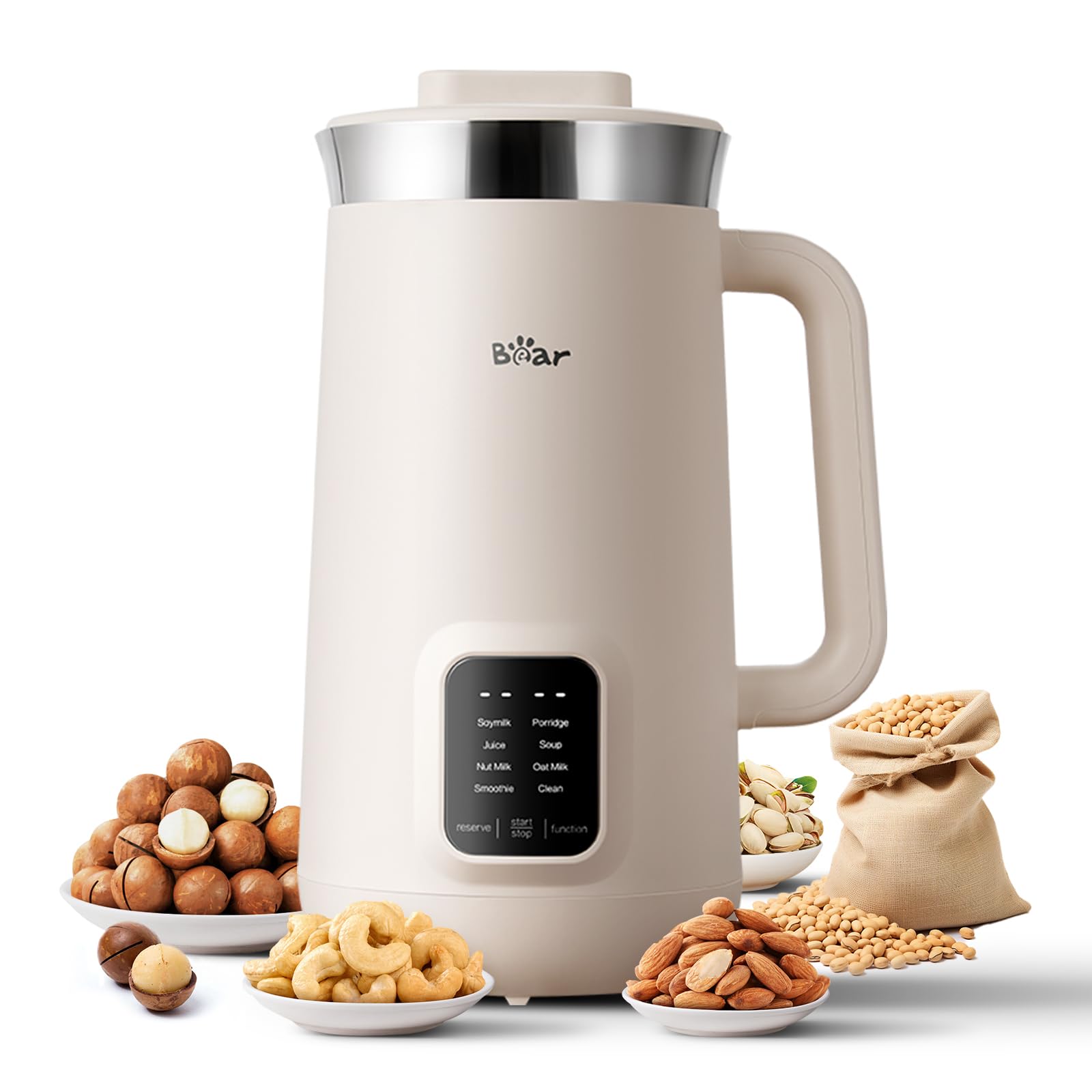 Bear Nut Milk Maker front view, sleek dairy-free beverage solution.