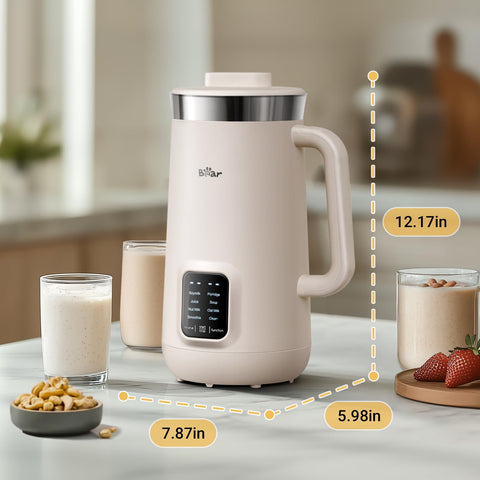 Bear Nut Milk Maker making almond milk for coffee and cereals.