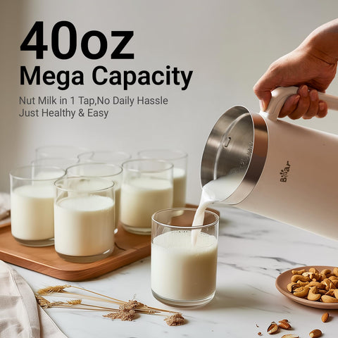 Bear Nut Milk Maker self-clean feature uses heat to remove residue.