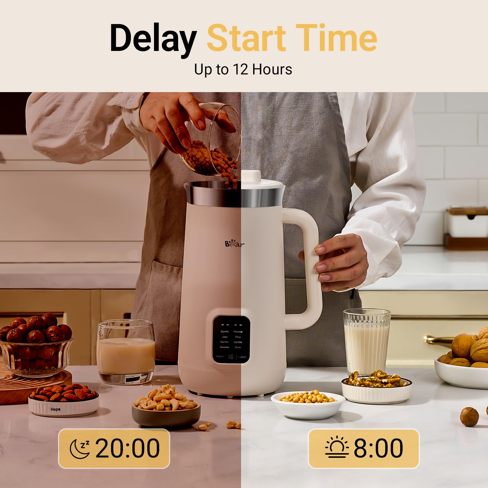 Bear Nut Milk Maker interior is stainless steel for pure-taste results.