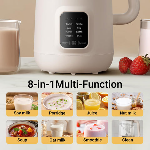 Bear Nut Milk Maker touchscreen demonstrates easy, one-touch customization for plant-based milks.
