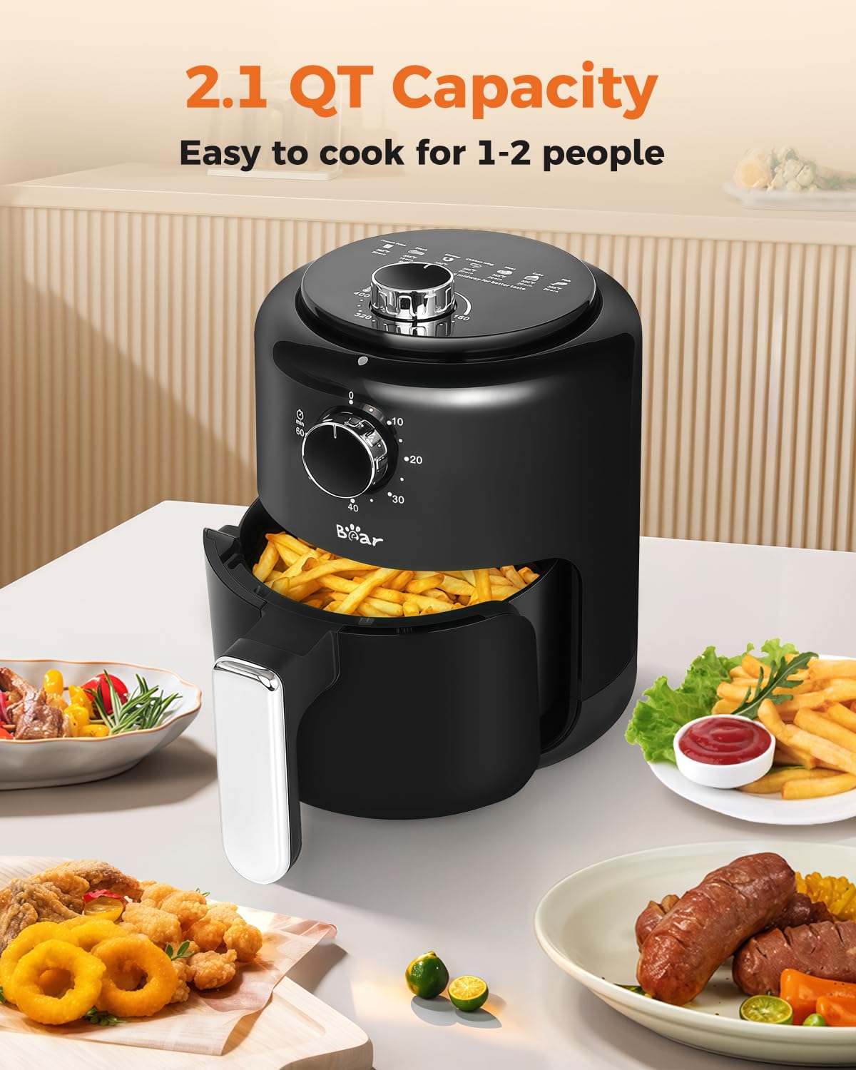 Whisper-quiet operation lets you cook while chatting or studying.