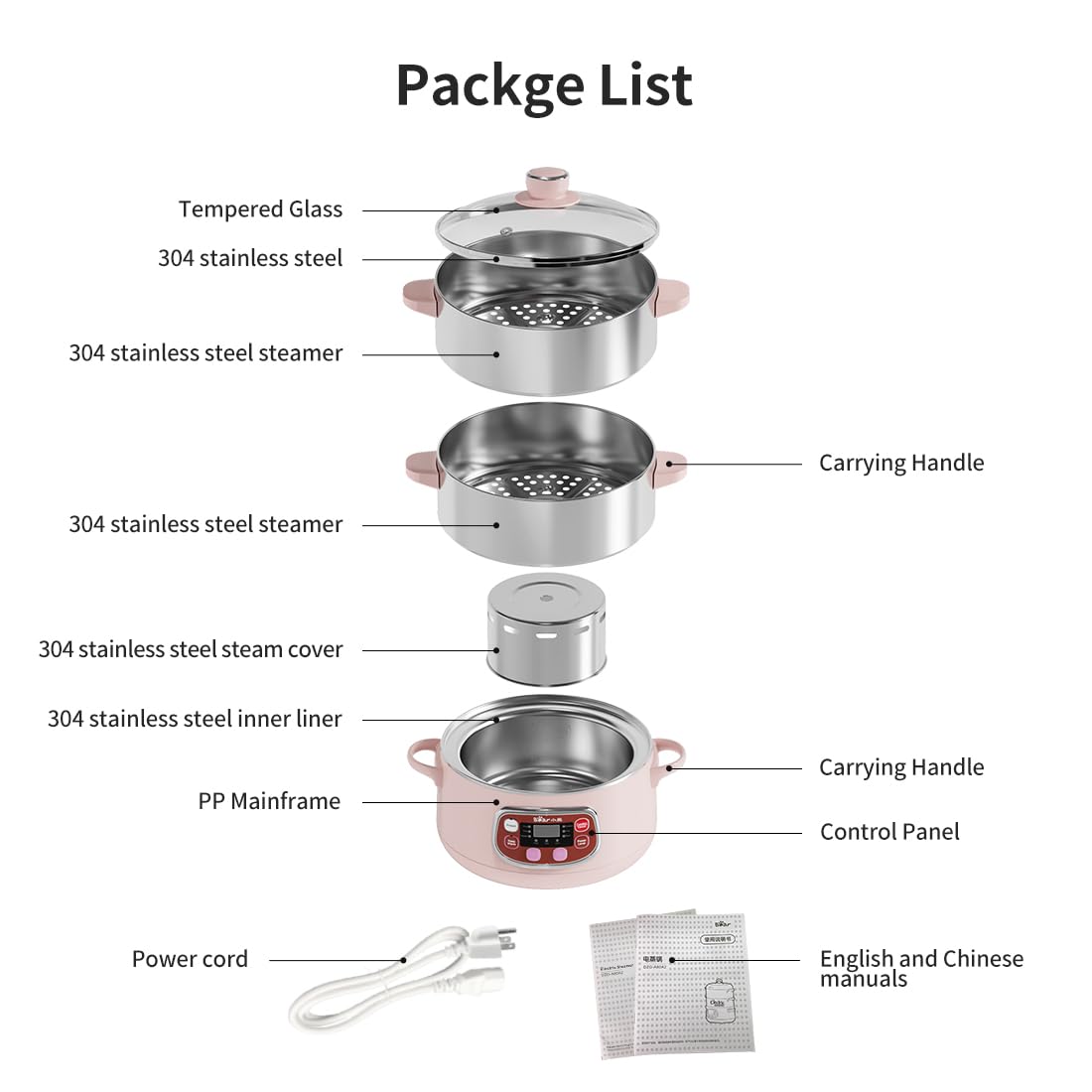 Bear electric steamer compact storage design fits small kitchens.