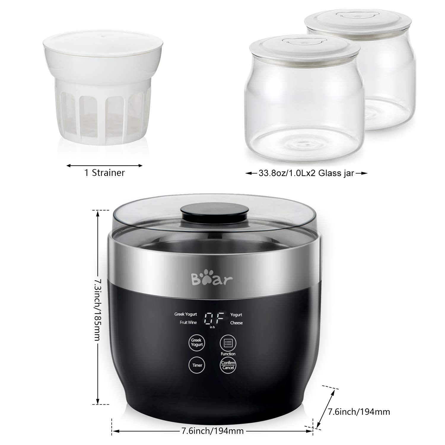 Bear Yogurt Maker multifunction for yogurt cheese and wine