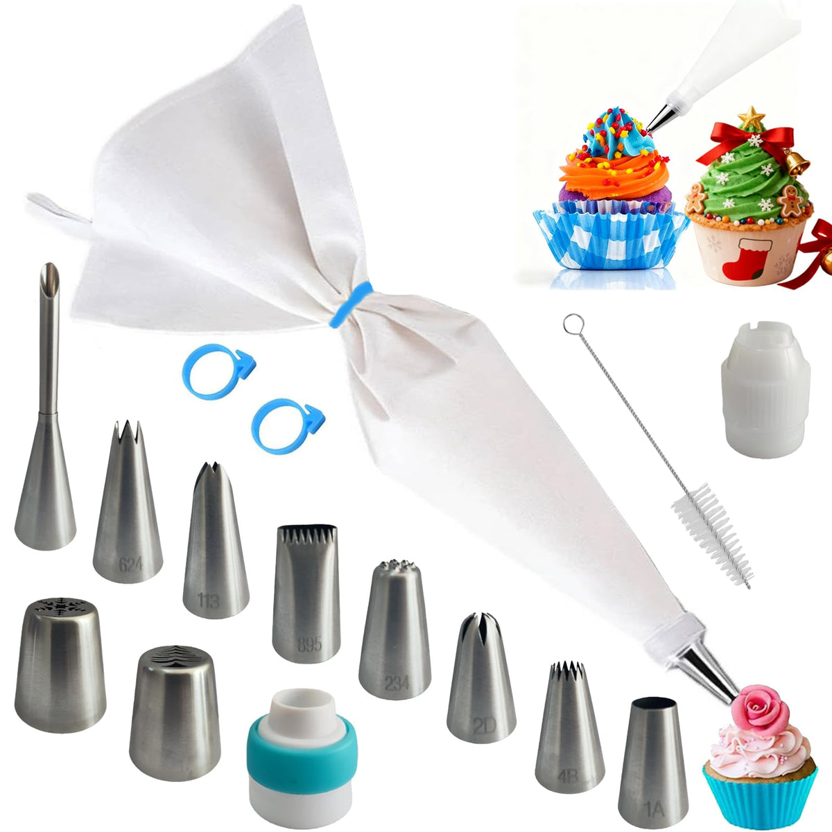 BearDot reusable cotton piping bag 16-inch ready for frosting precision