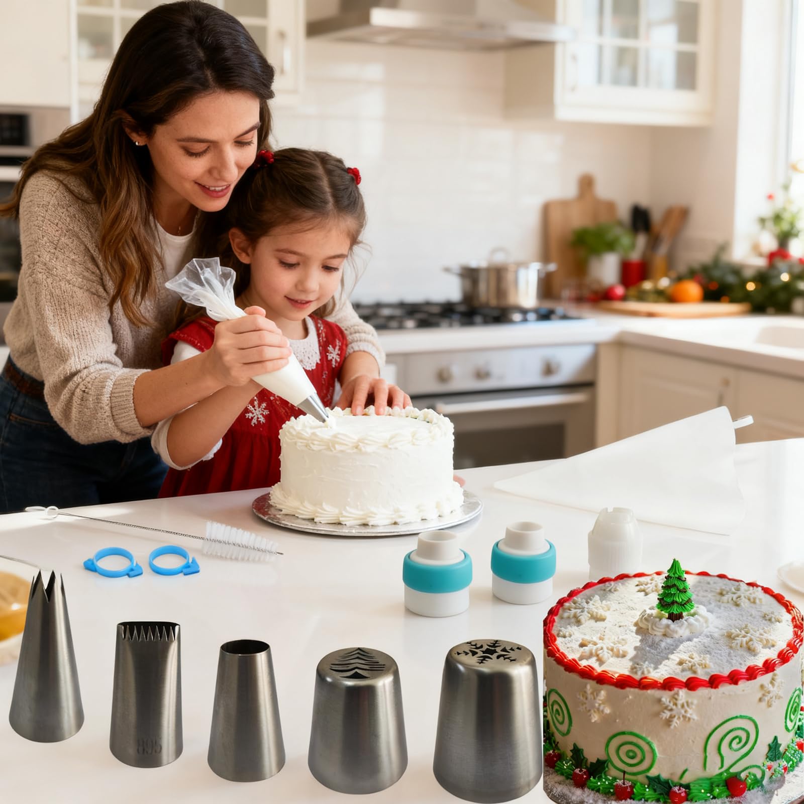 BearDot 10-piece stainless steel icing tips for versatile decorating