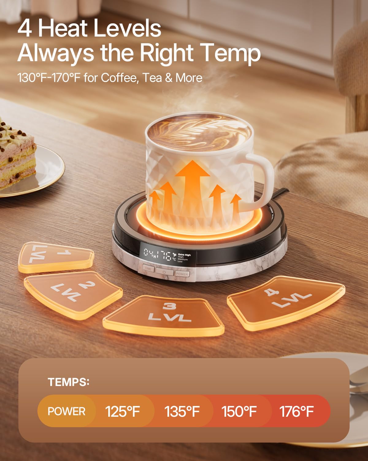 Bearwind warmer with four temperature settings for personalized heat