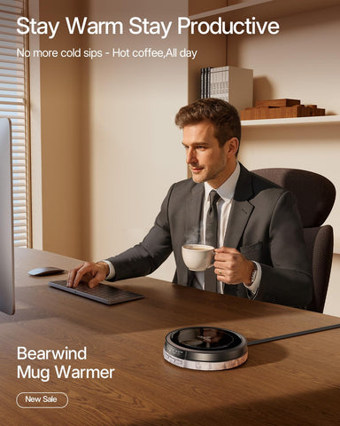 Bearwind 50W heating surface maintains even warmth on most mugs