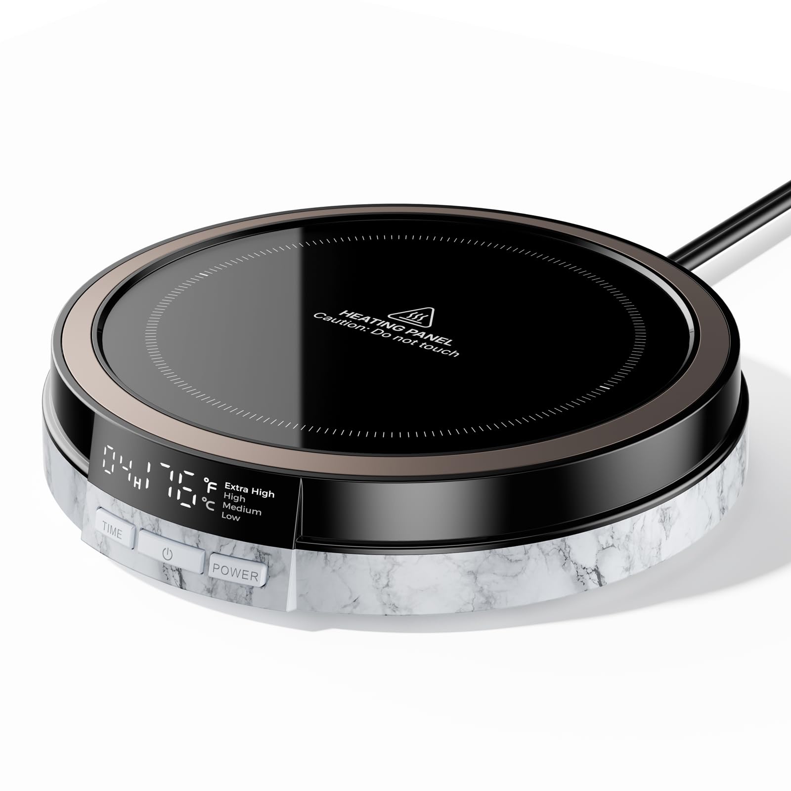 Bearwind coffee mug warmer with desk display showing temperature for easy control