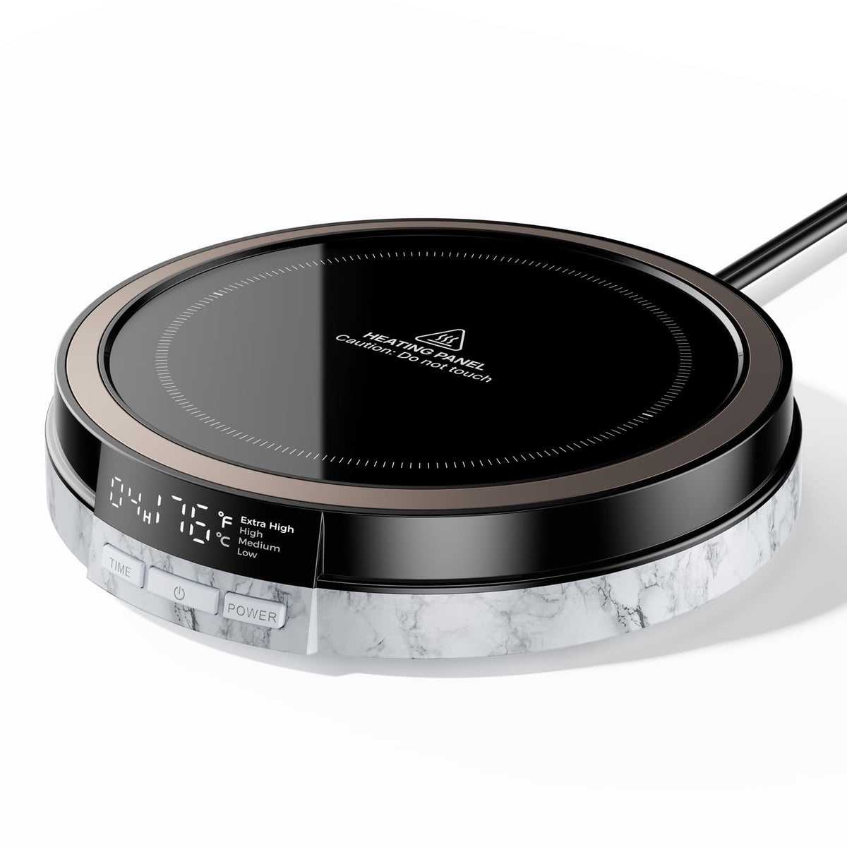 Bearwind coffee mug warmer with desk display showing temperature for easy control