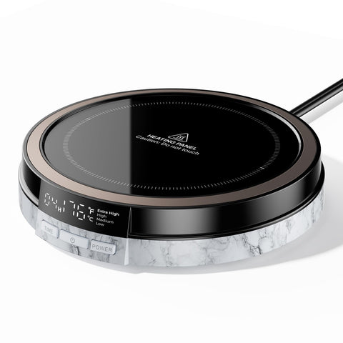 Bearwind coffee mug warmer with desk display showing temperature for easy control