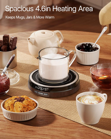 Bearwind mug warmer in use illustrating cozy desk setup.