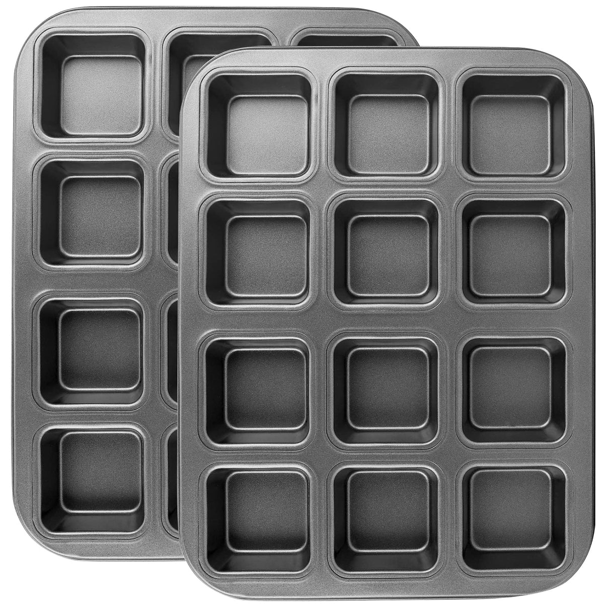 Beasea brownie pan with 12 cavities for even baking and easy release