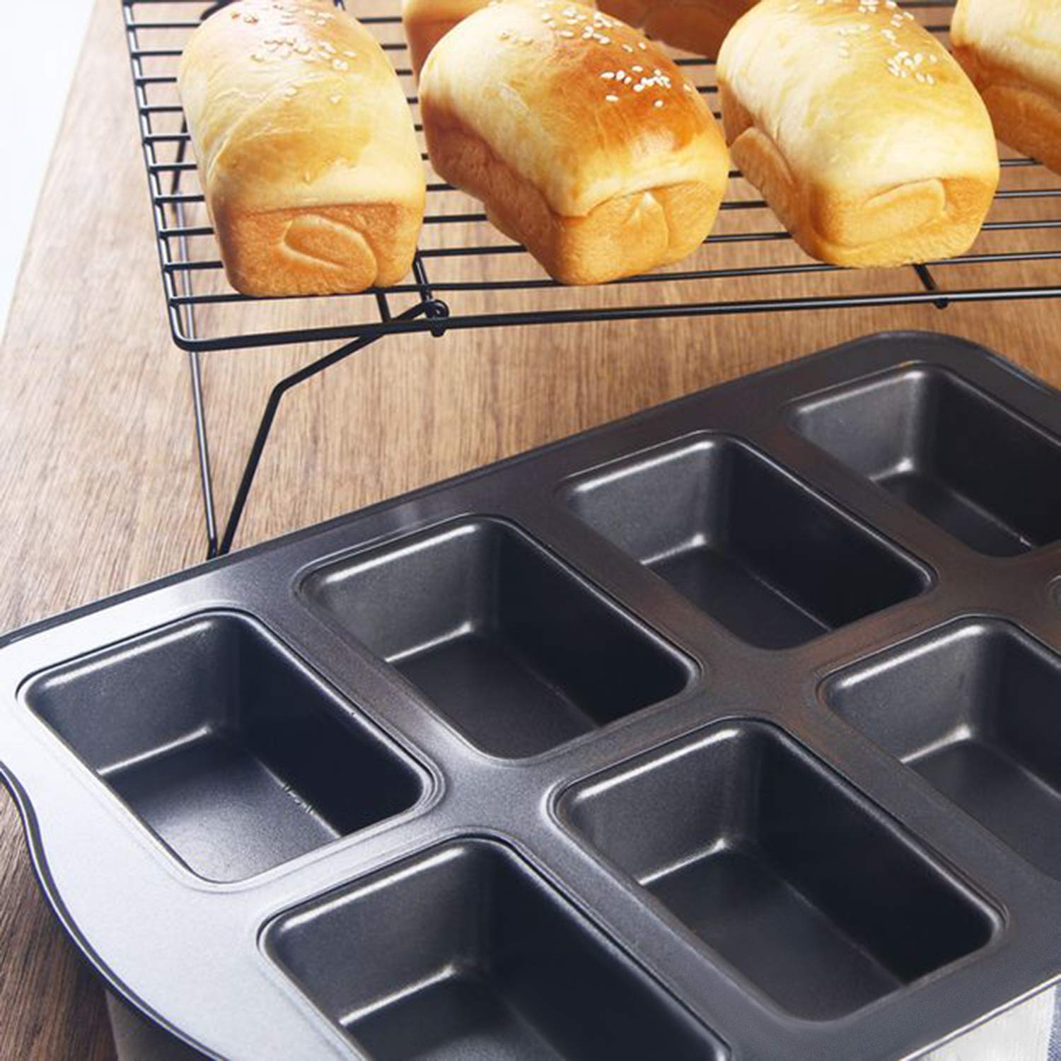 Beasea brownie pan with nonstick coating for easy release.
