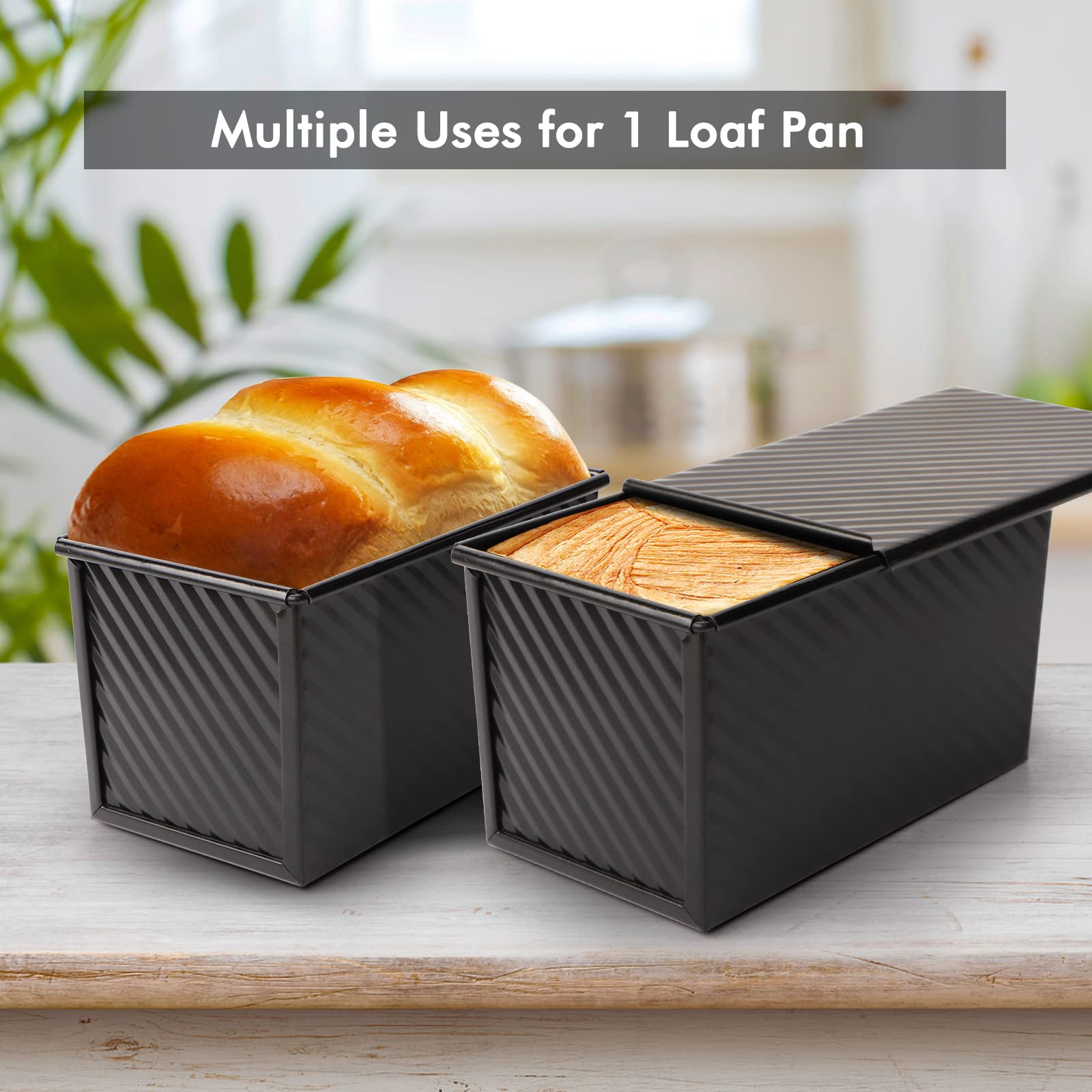 Beasea Pullman loaf pan with lid for sandwich bread.