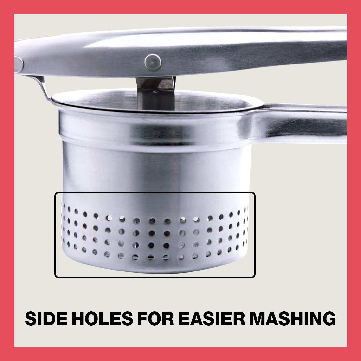 Beast Canteen Potato Ricer ergonomic handles provide comfortable, stable mashing