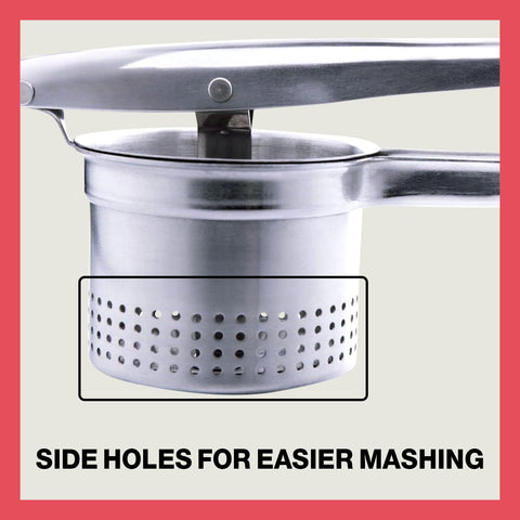 Beast Canteen Potato Ricer ergonomic handles provide comfortable, stable mashing
