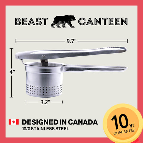 Beast Canteen Potato Ricer side-holes design prevents backflow and clogging