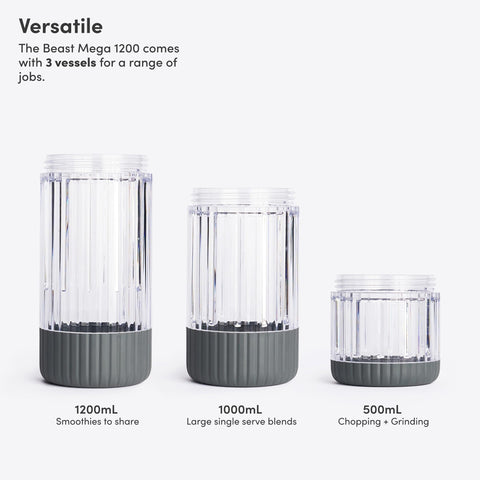 Beast Mega 1200 Plus 1200W motor powers tough blends