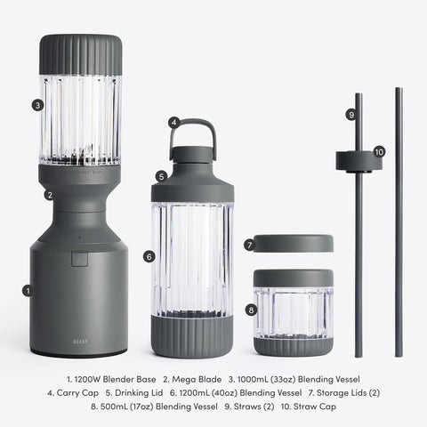 Beast Mega 1200 Plus dishwasher-safe parts simplify cleanup