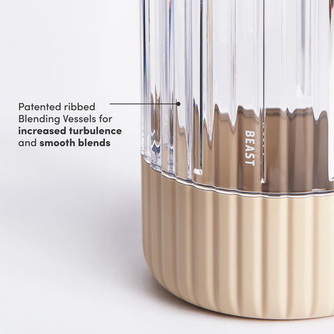 BEAST Mega spill-proof lids keep blends secure for direct-to-cup sipping.