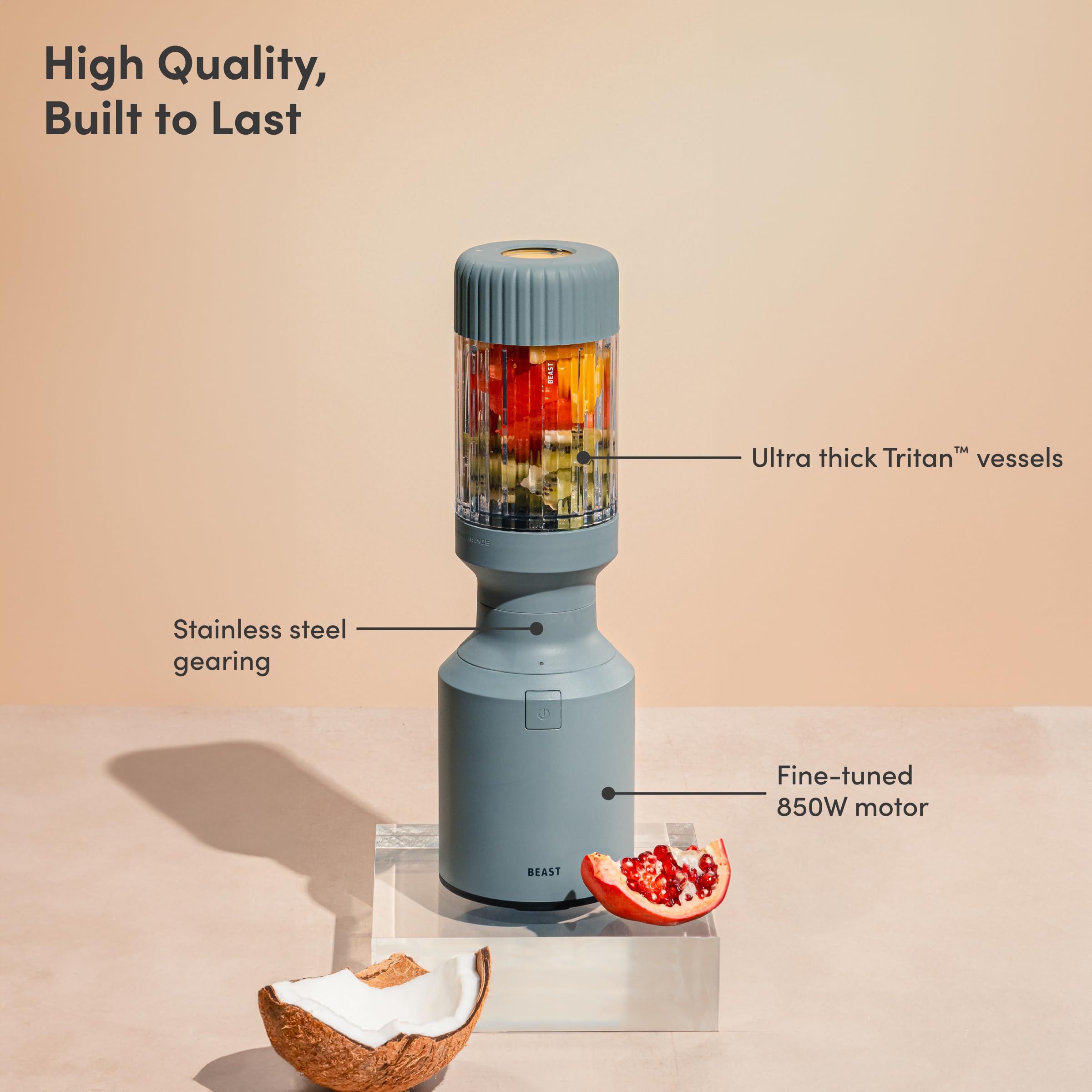 BEAST Mighty 850 Plus 22oz vessel ideal for on-the-go shakes.