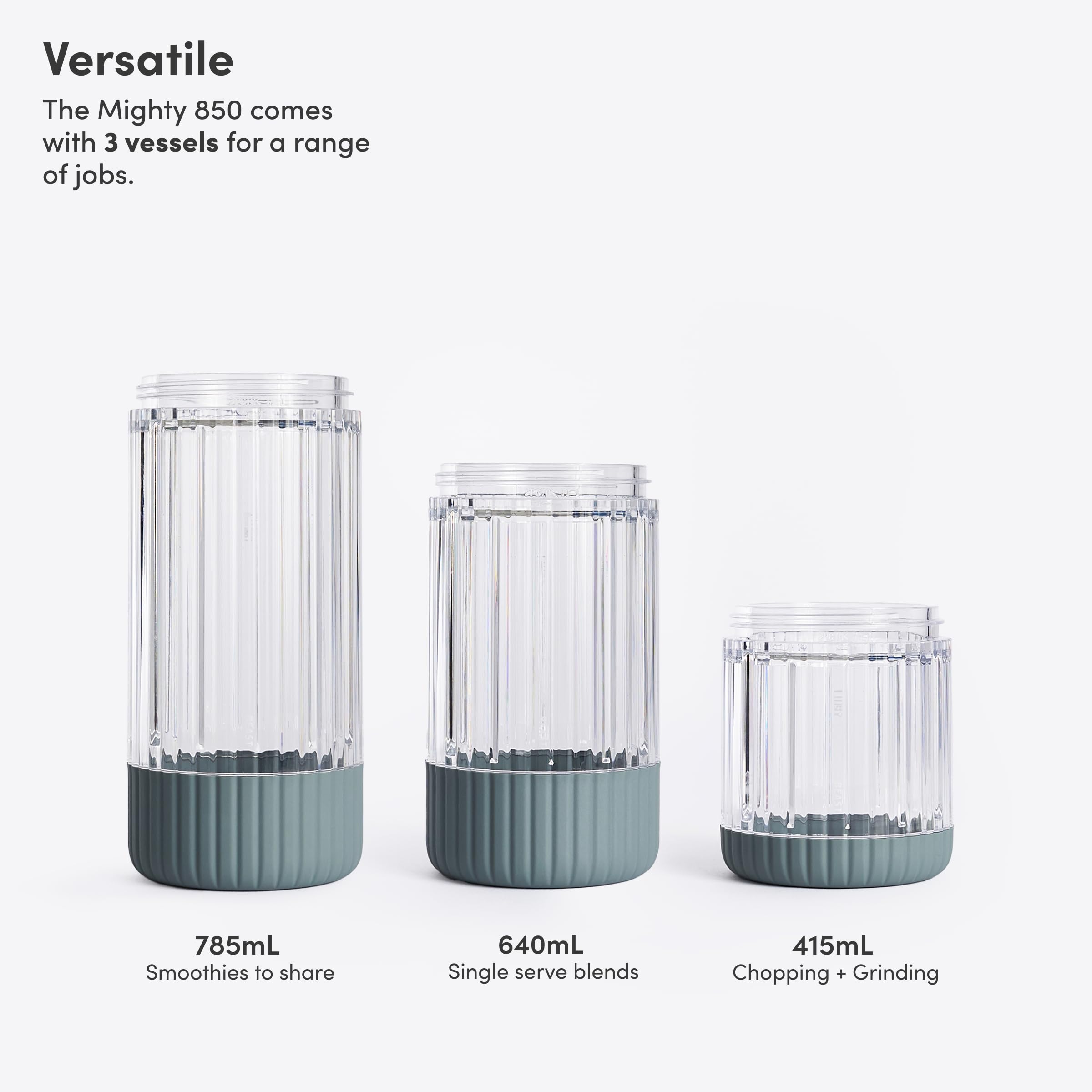 BEAST Mighty 850 Plus 26oz vessel ready for single-serve smoothies and sauces.