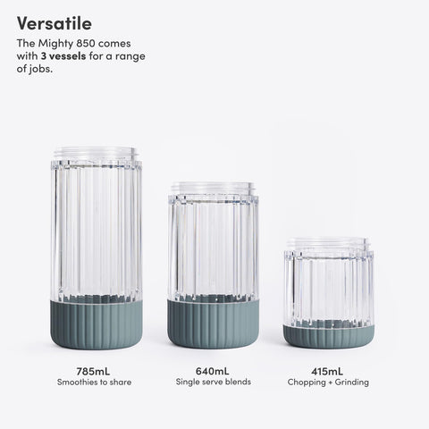 BEAST Mighty 850 Plus 26oz vessel ready for single-serve smoothies and sauces.