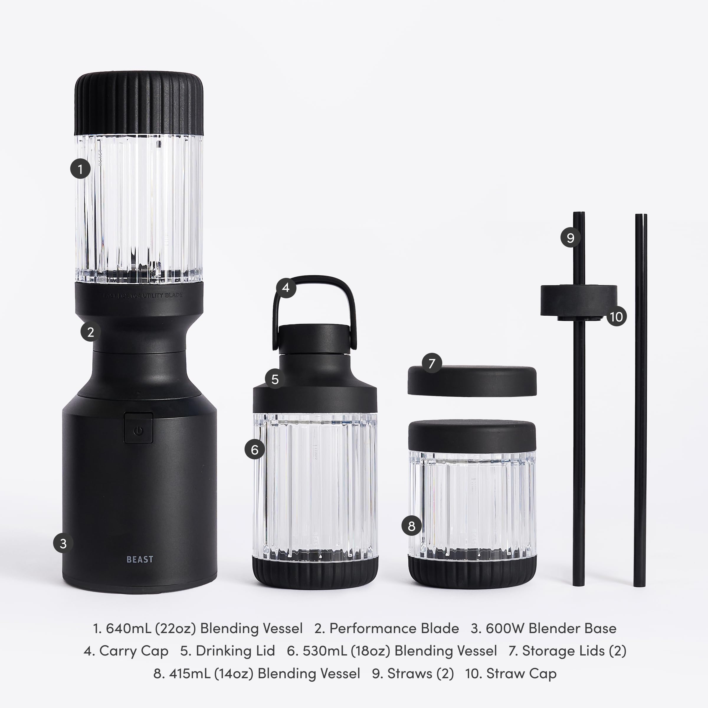 BEAST The Beast Mini Blender Plus easy-clean removable parts for quick cleanup