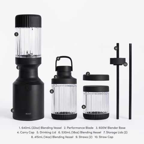 BEAST The Beast Mini Blender Plus easy-clean removable parts for quick cleanup