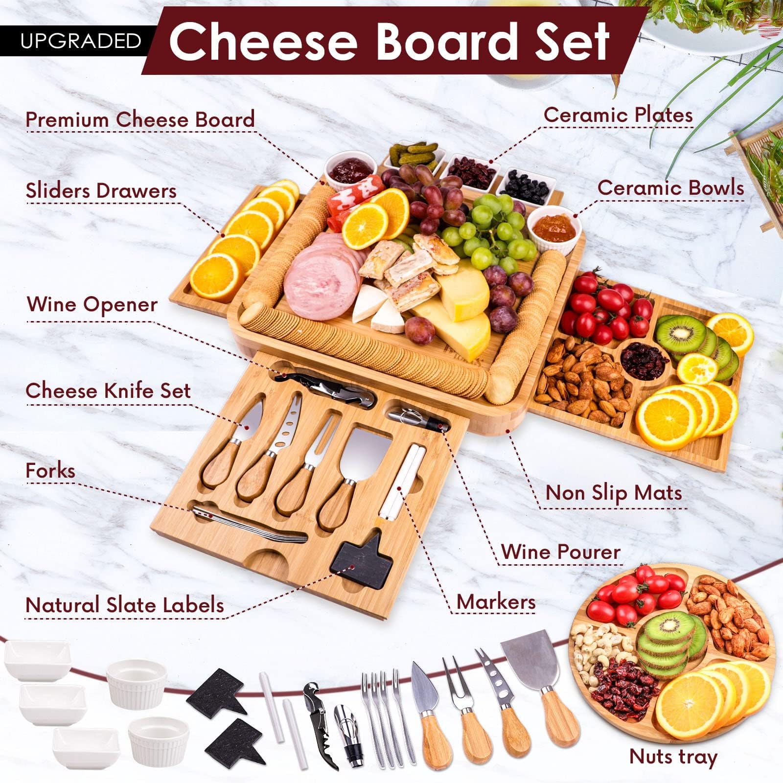 BEAUPLUS serving plates showcase meats and cheeses with style