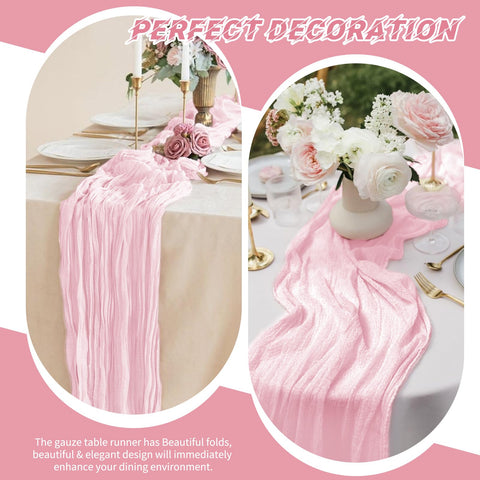 Beautane elegant draped table runner enhances arches and chairs