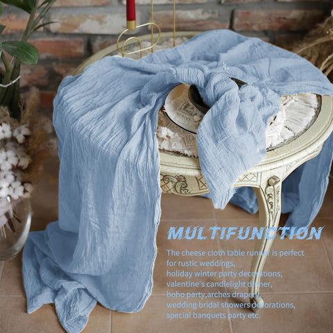 Beautane table runner resists fraying with stitched edges and soft texture.