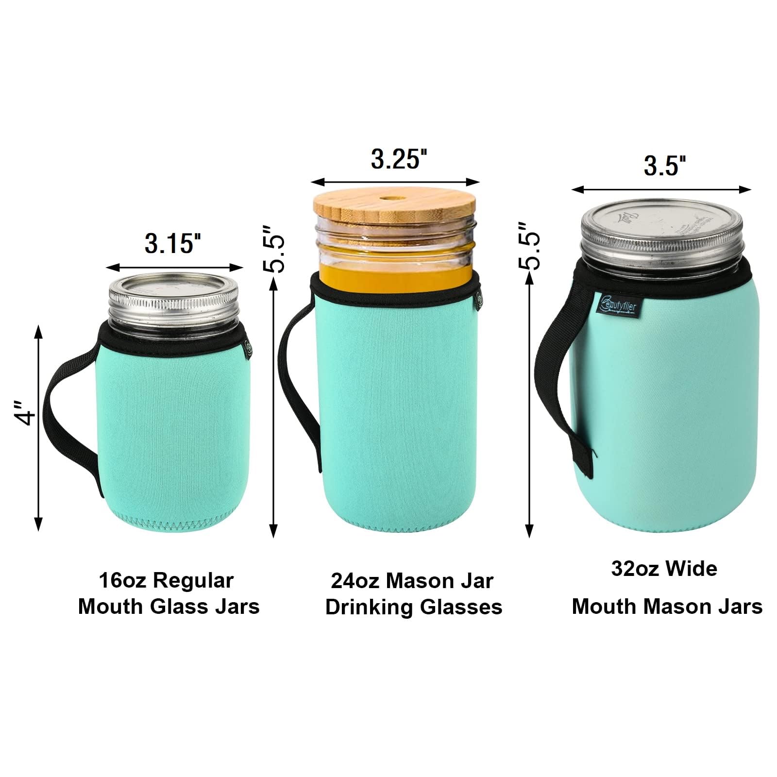 Beautyflier neoprene jar cover absorbs condensation to prevent slick surfaces.